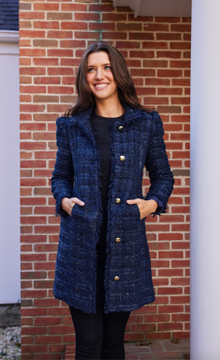 Blue 2025 tweed coat