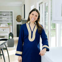 Navy Long Sleeve Classic Tunic with Metallic Rope Trim