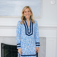Floral Vine Print Long Sleeve Classic Tunic