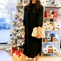 Ruffle Neck Midi Dress
