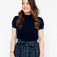 Navy Short Sleeve Connie Sweater