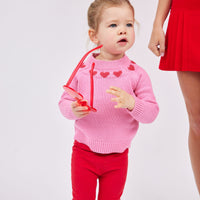 Candy Pink Kids Heart Sweater