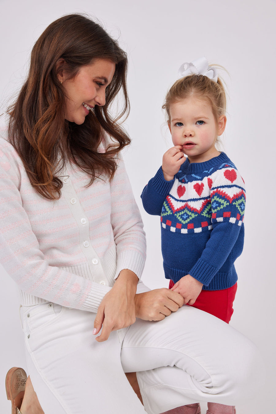 Blue Kids Heart Fair Isle Sweater