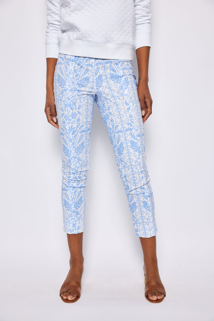 Hydrangea Tropical Block Print Pants