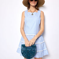 Coastal Stripe Square Neck Dress