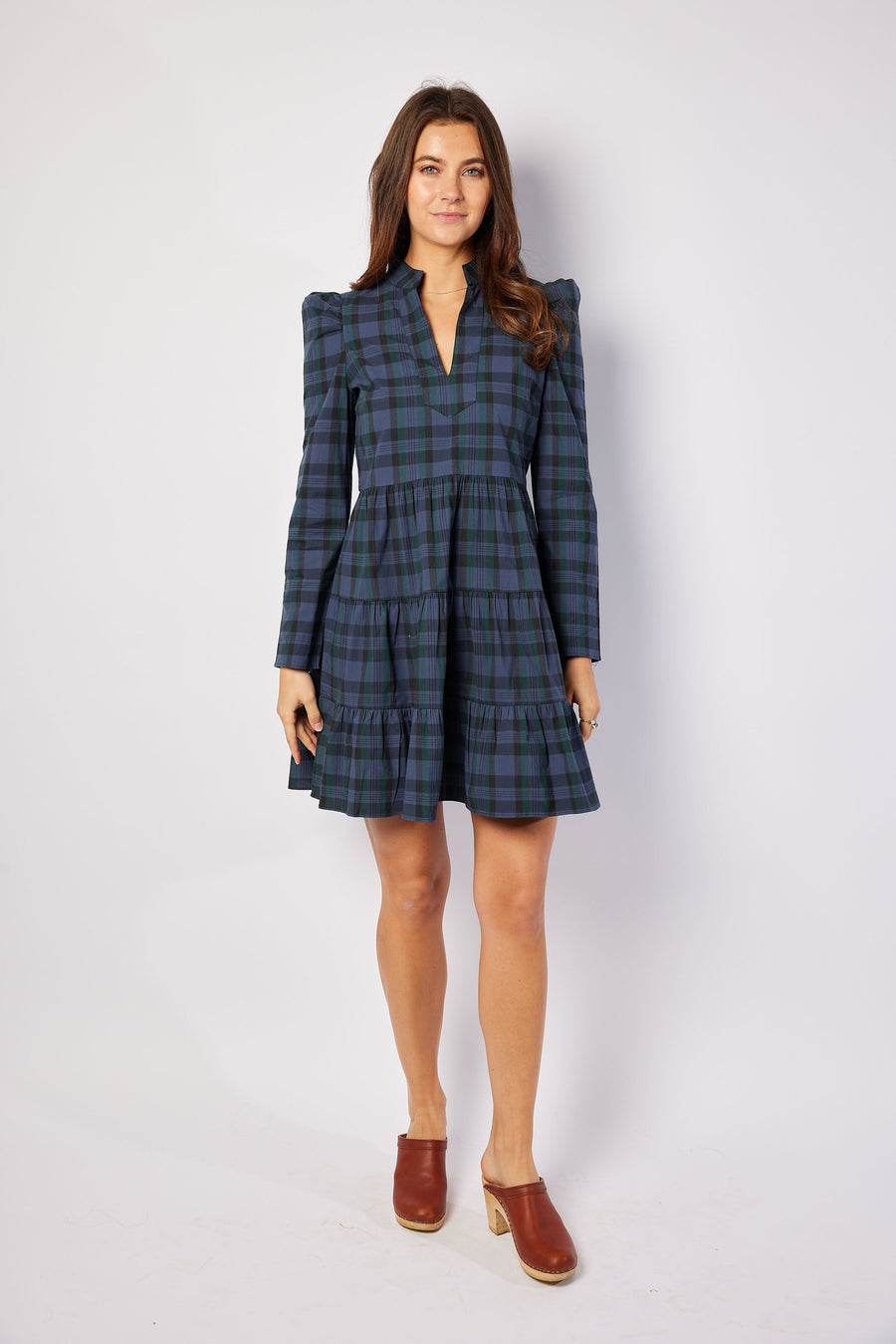 Sail to Sable Blackwatch Plaid Long Sleeve Tunic Flare Dress Blackwatch TARTAN / XXS / F25103 Sail to Sable Blackwatch Plaid Long Sleeve Tunic Flare Dress Blackwatch TARTAN / XXS / F25103