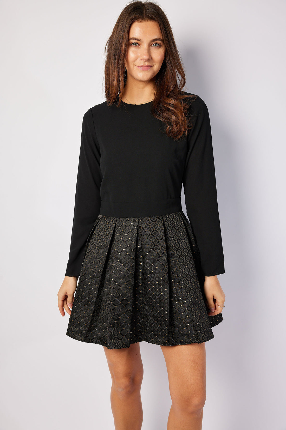 Sail To Sable Pleated Mini Dress