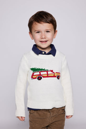Ivory Kids Festive Wagoneer Sweater