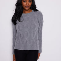 Grey Chunky Cable Knit Sweater