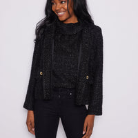 Black Sparkle Tweed Blazer