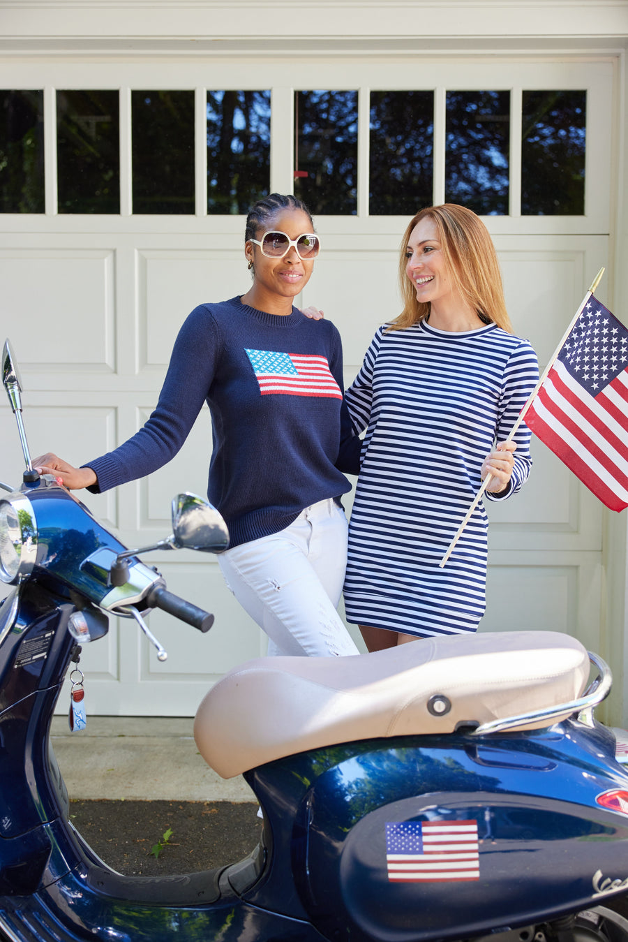 Navy Flag Intarsia Sweater