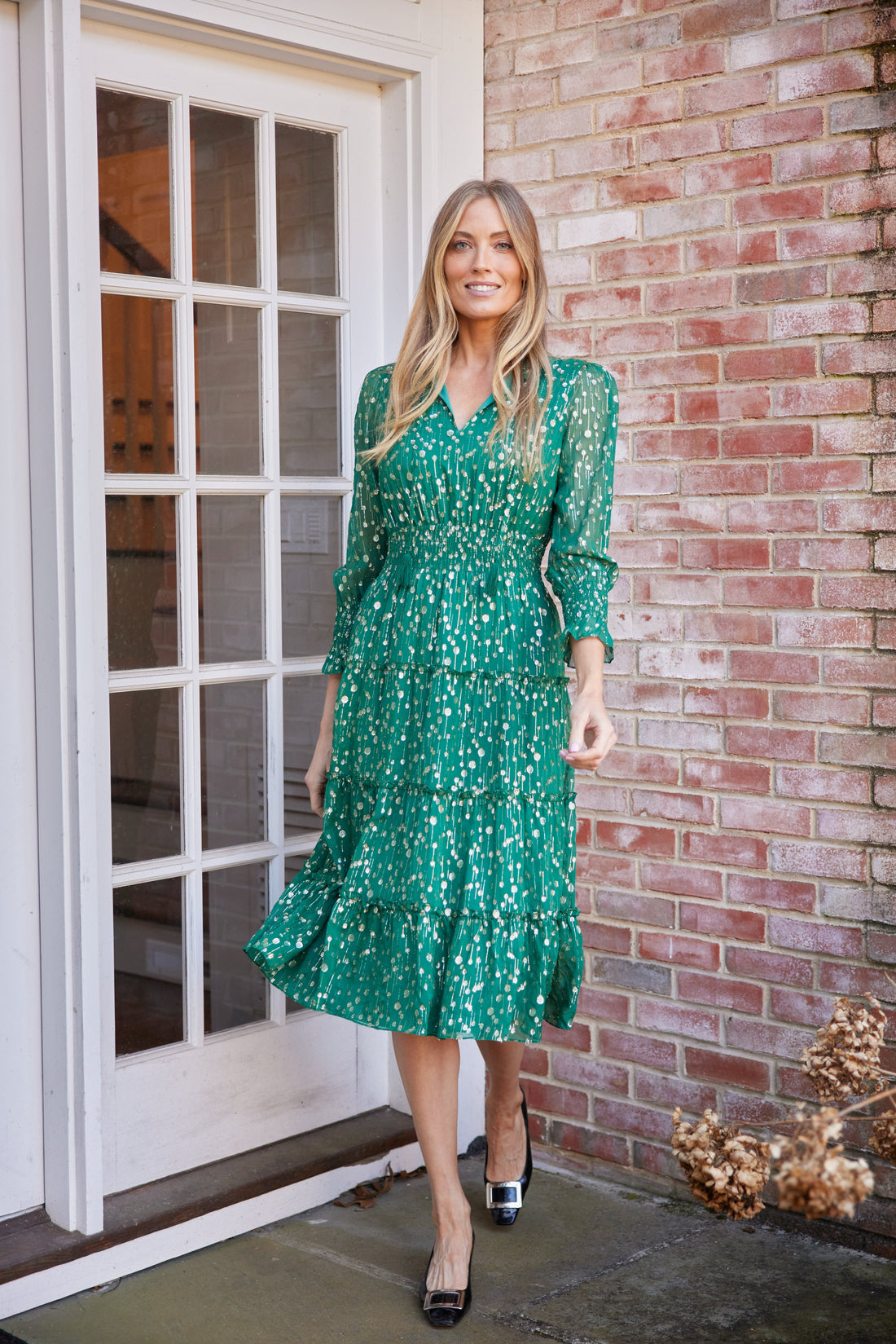 Hunter Green Smocked Waist Midi Dress Sail to Sable Hunter Green Smocked Waist Midi Dress Sail to Sable