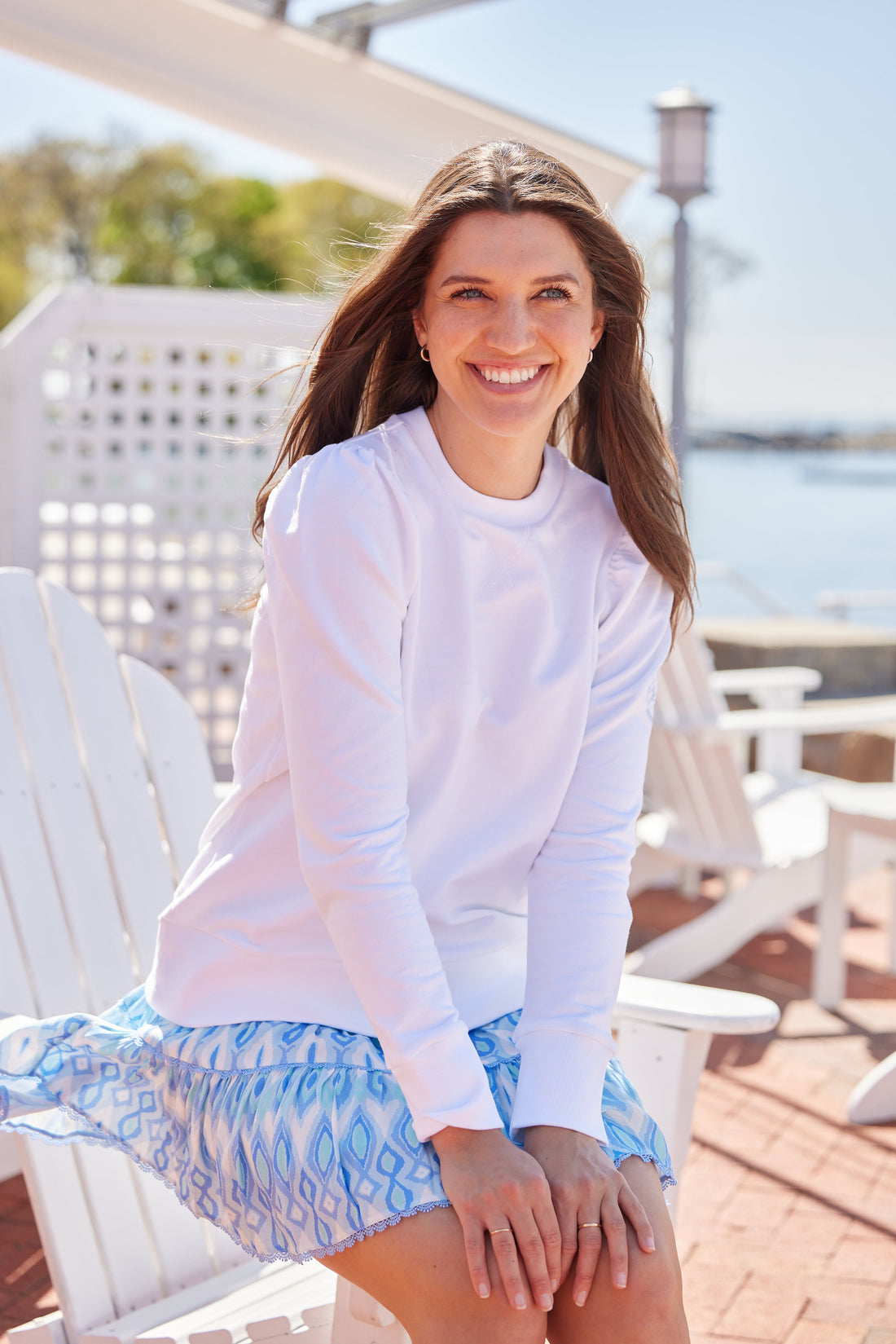 White Puff Sleeve Sweatshirt Sail to Sable White Puff Sleeve Sweatshirt Sail to Sable