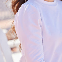 White Puff Sleeve Sweatshirt