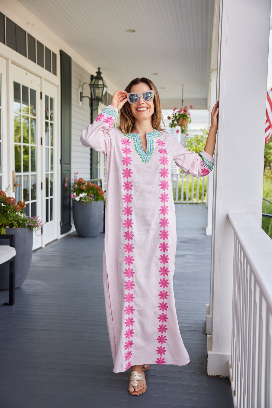 Embroidered Blush Caftan