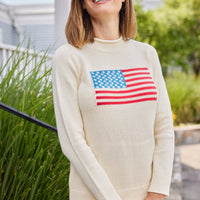 Ivory Roll Neck Flag Sweater