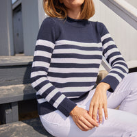 Navy & White Stripe Sweater