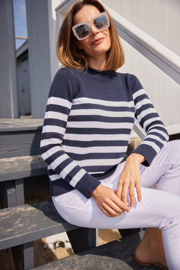 Navy & White Stripe Sweater