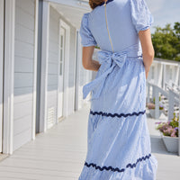 Ava Seersucker V-Neck Maxi Dress