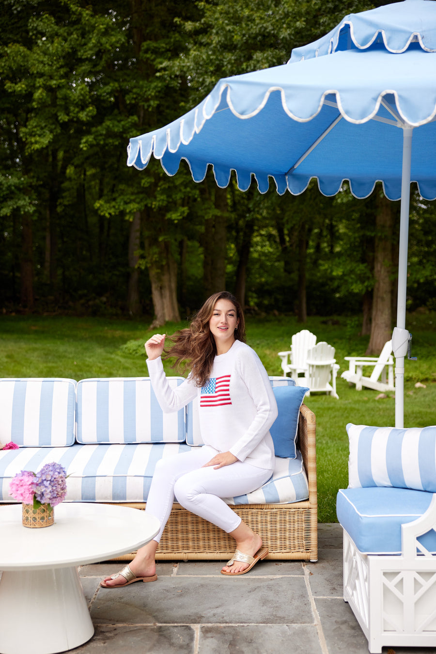 White Classic Flag Sweater