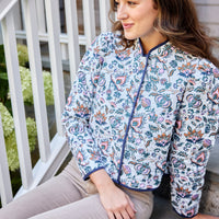 French Floral Button Front Jacket