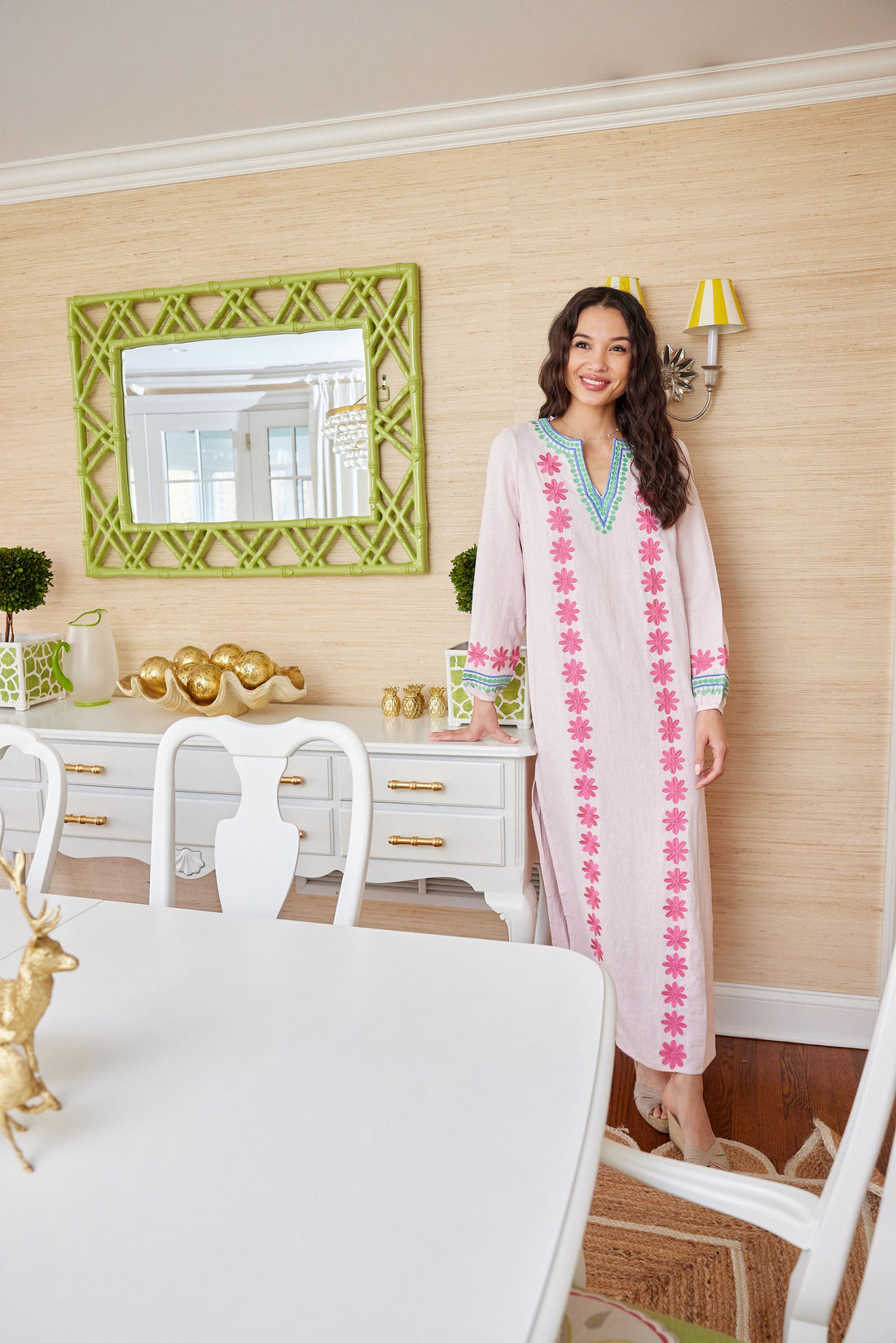 Embroidered Blush Caftan