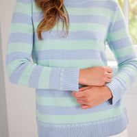 Periwinkle & Mint Stripe Sweater
