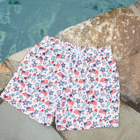 Patriotic Print Kids' Swim Trunks