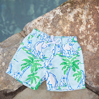 Elephant Print Kids' Swim Trunks