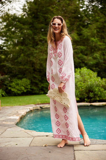 Blush Embroidered Caftan