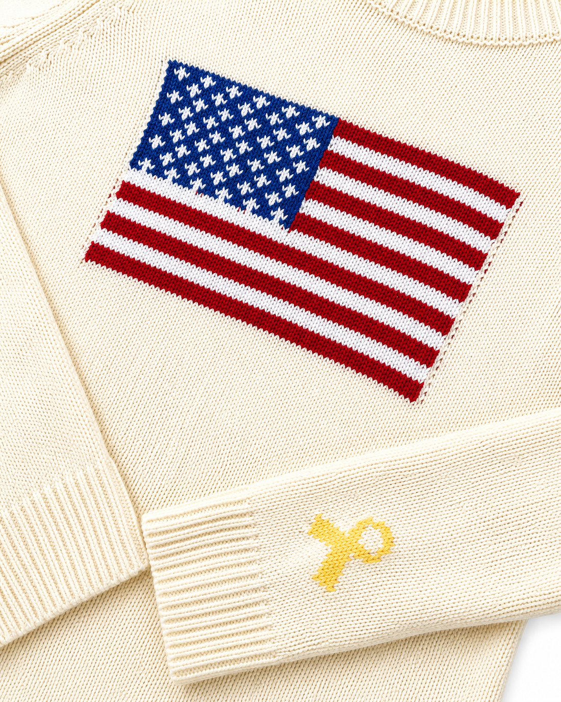 Pediatric Cancer Awareness Classic Ivory Flag Sweater
