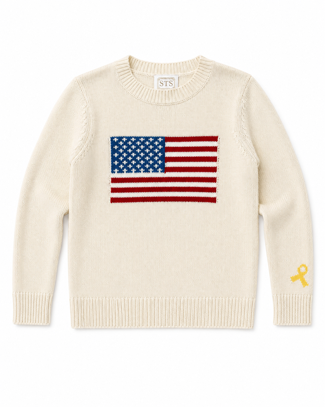 Pediatric Cancer Awareness Classic Ivory Flag Sweater