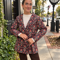 Fall Ikat Long Sleeve Wrap Coat