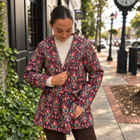 Fall Ikat Long Sleeve Wrap Coat