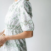 Gasparilla Green Eyelet Tie Front Midi Dress