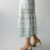 Gasparilla Green Eyelet Tie Front Midi Dress