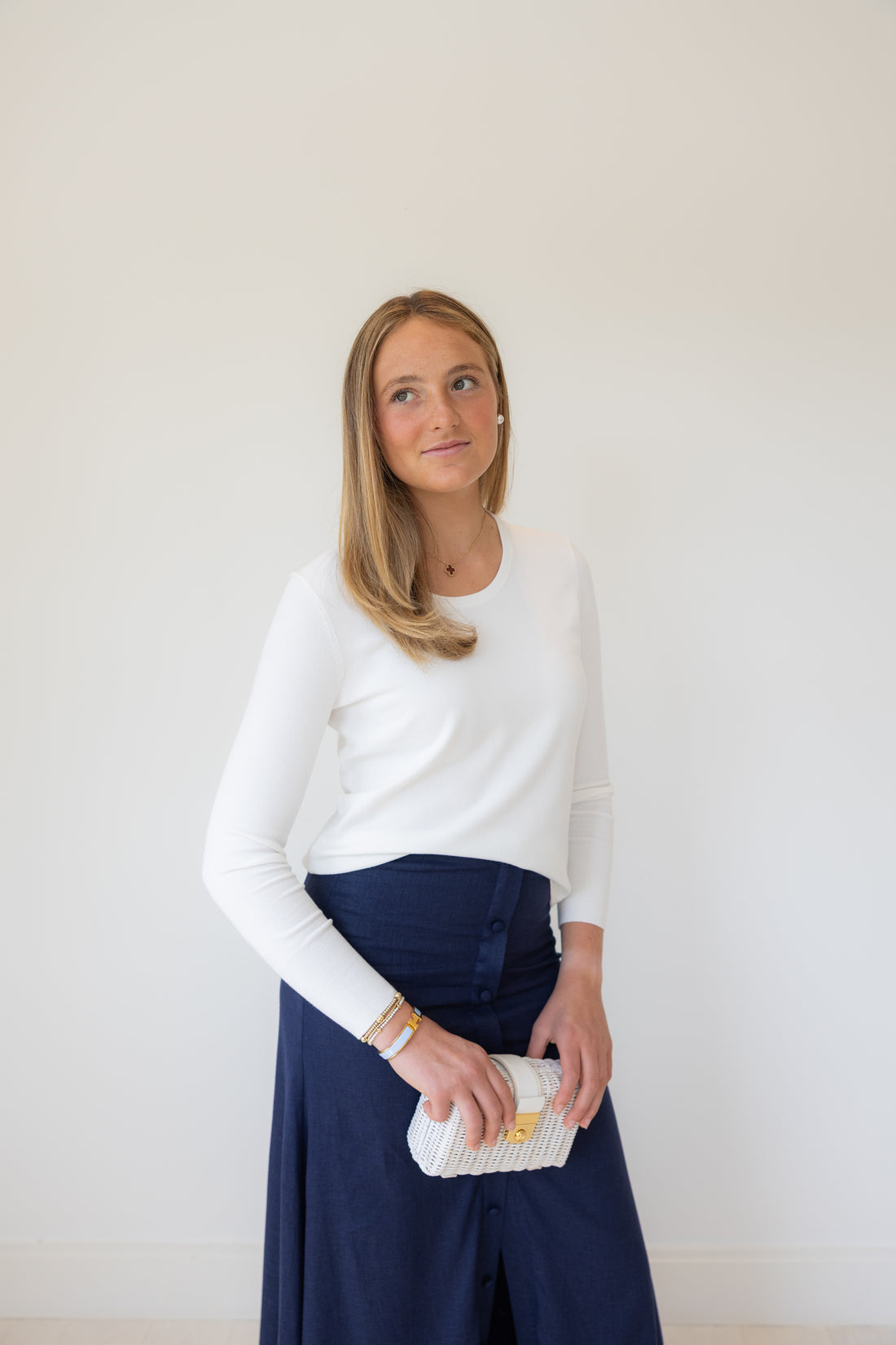 Fog White Chandler Sweater