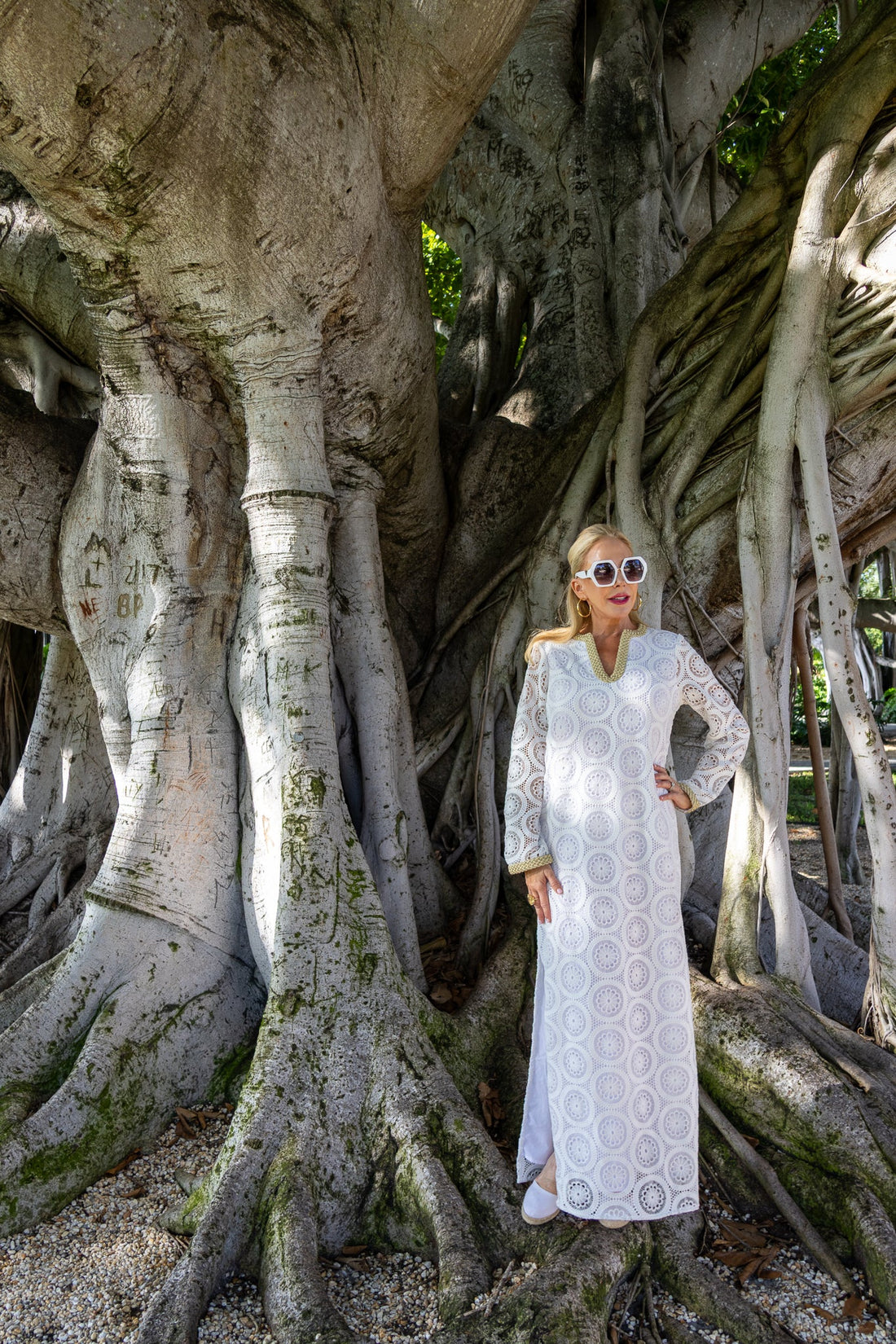 The Jet Setter Eyelet Caftan