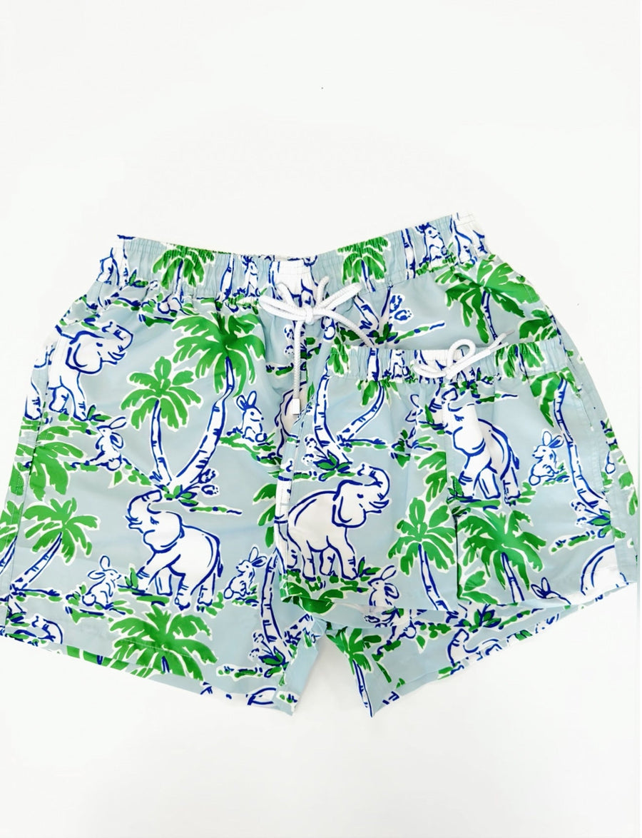 Elephant Print Men's Bathing Suit