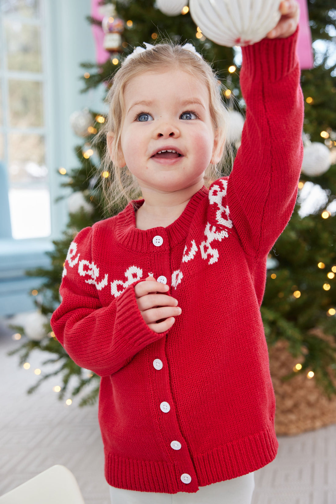 Red Kids Bow Cardigan