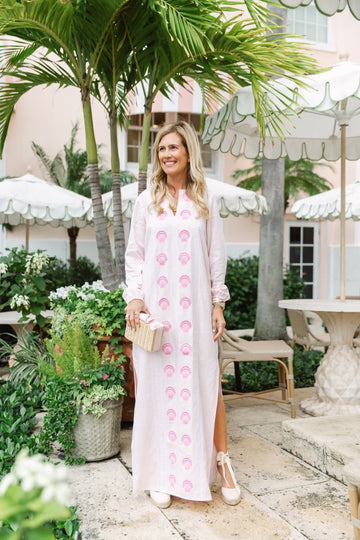 Blush Embroidered Shell Caftan
