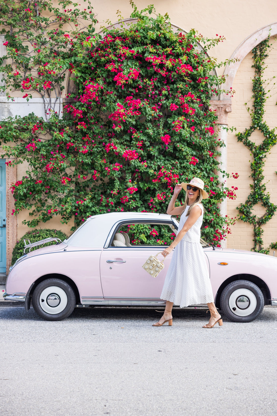 Ivory Scalloped Eyelet Midi Skirt Set