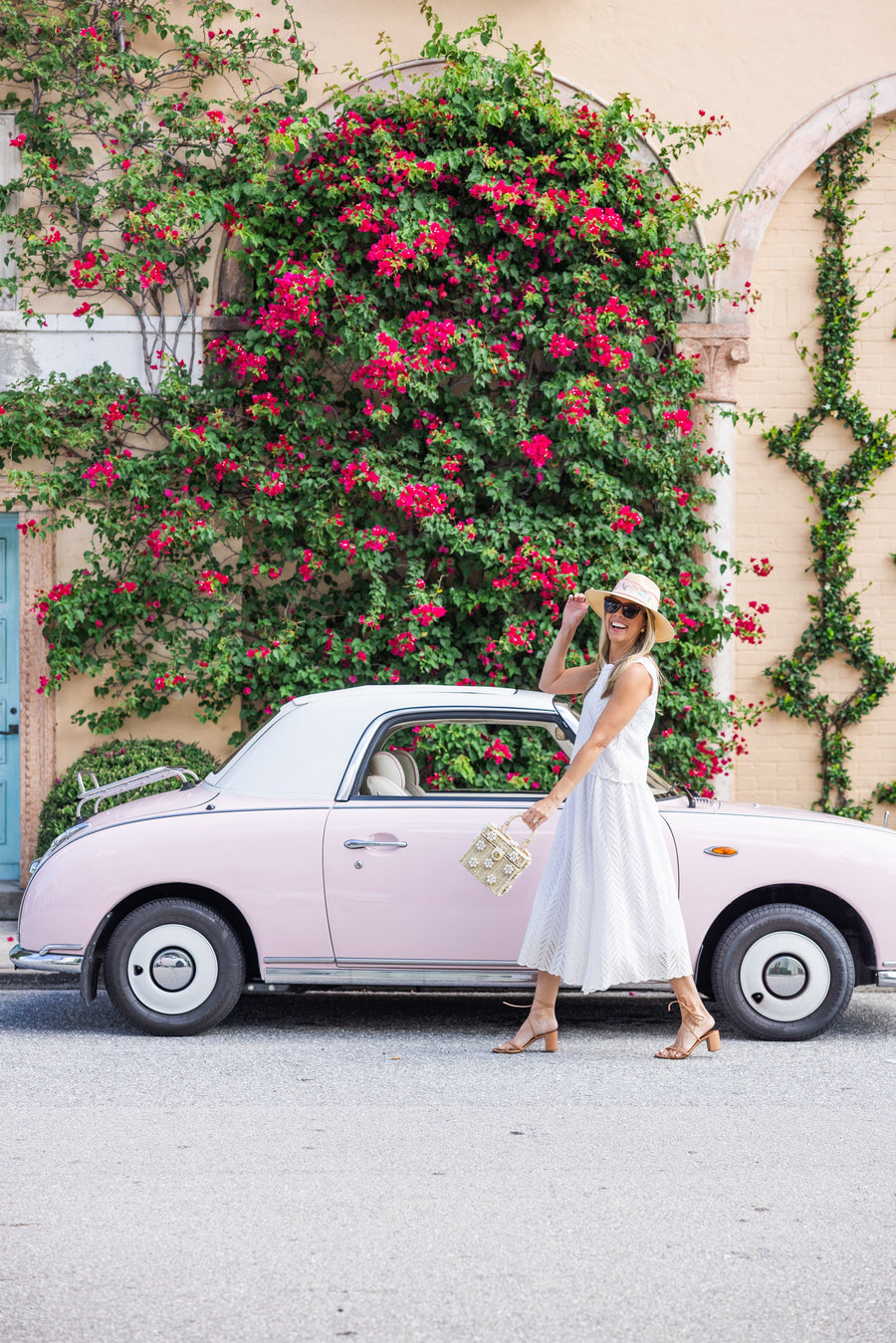 Ivory Scalloped Eyelet Midi Skirt Set