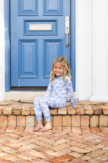 Blue Shell Print Kid's Pajamas