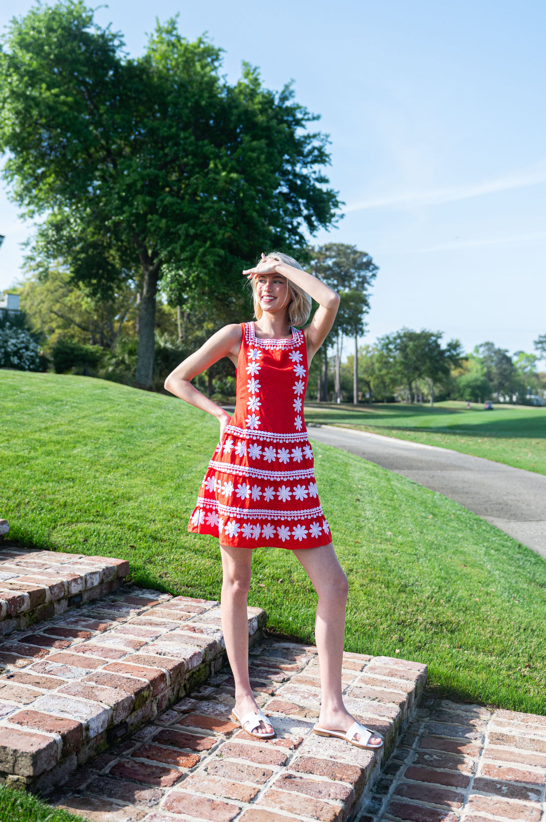 Tomato Embroidered Square Neck Dress Sail to Sable Tomato Embroidered Square Neck Dress Sail to Sable