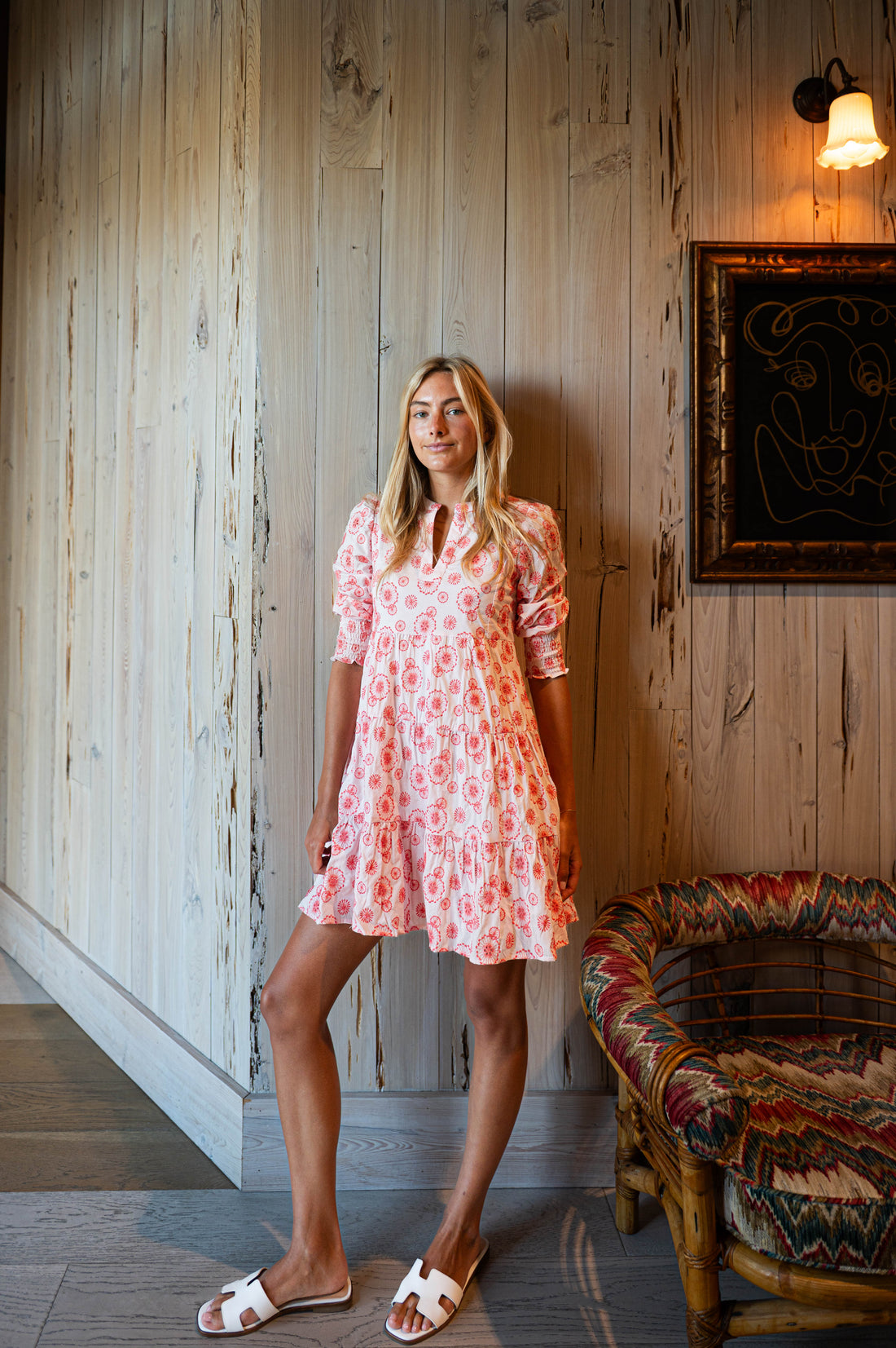Blush & Coral Eyelet Long Sleeve Tunic Flare Dress Sail to Sable Blush & Coral Eyelet Long Sleeve Tunic Flare Dress Sail to Sable