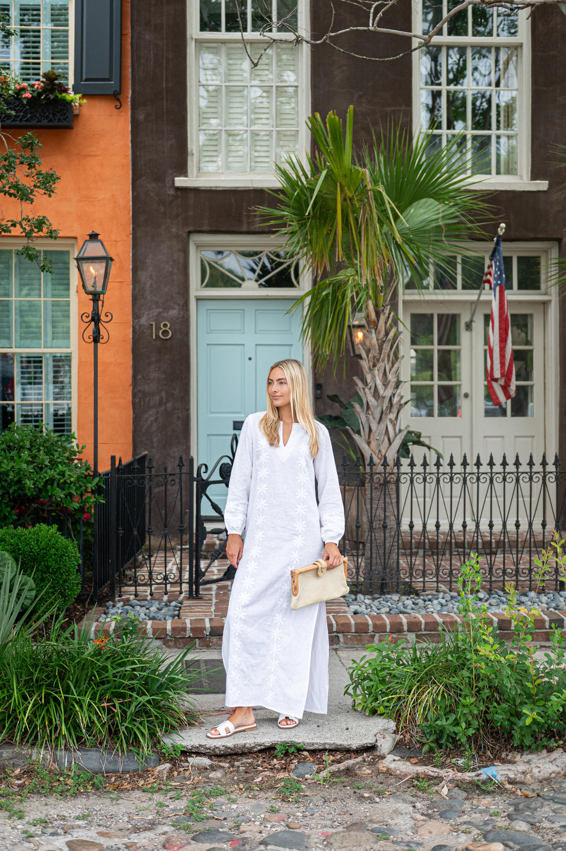 White Embroidered Caftan