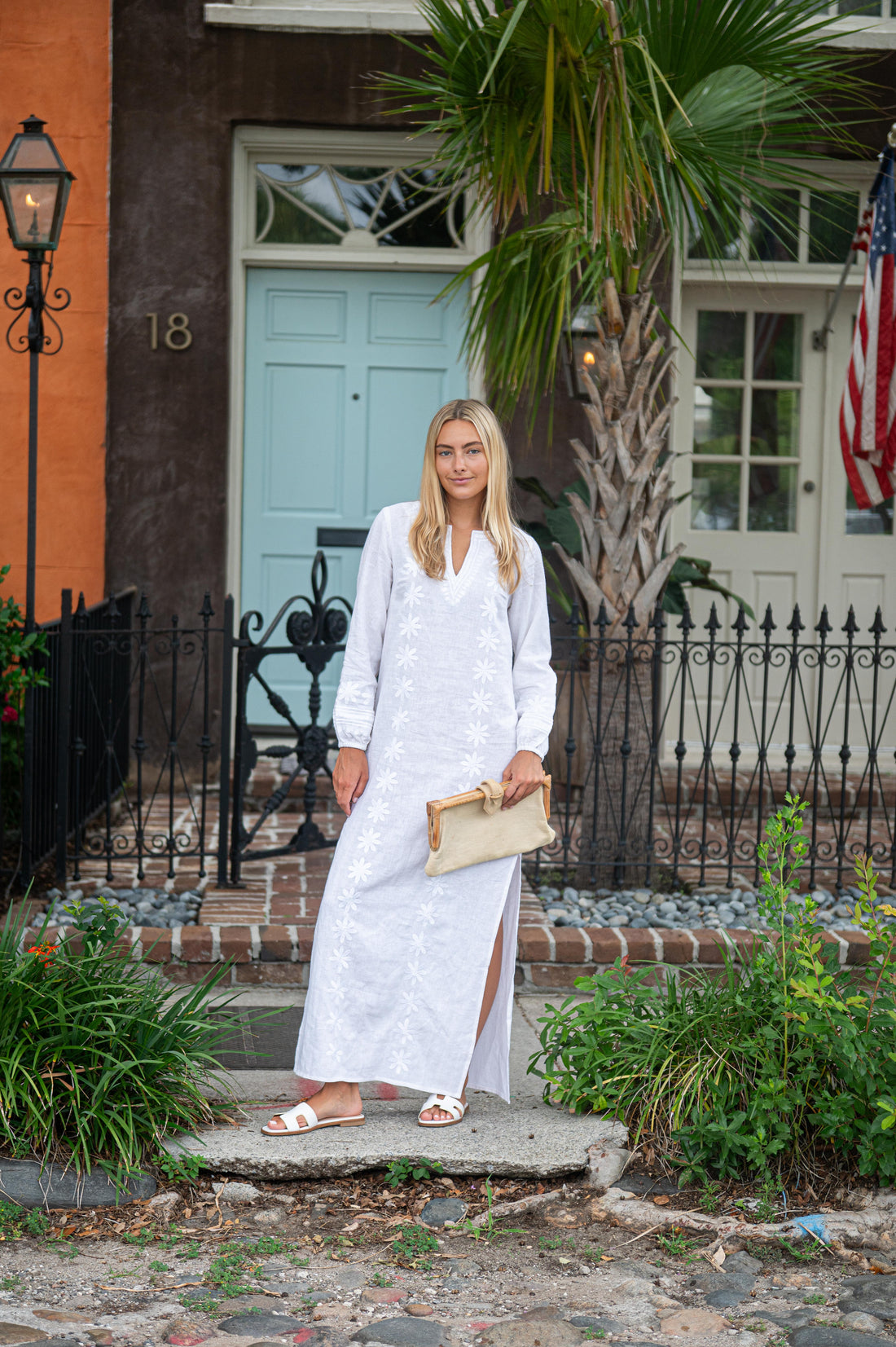 White Embroidered Caftan