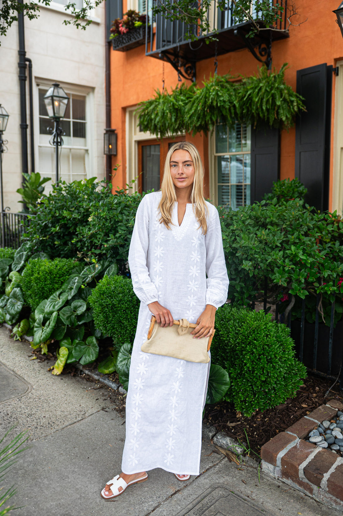 White Embroidered Caftan