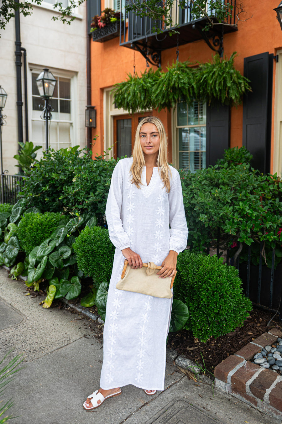 White Embroidered Caftan